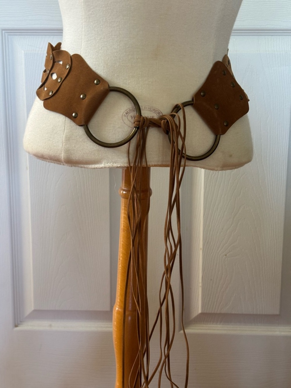VINTAGE Boho or Hippie Style Faux Suede Belt with Fringe